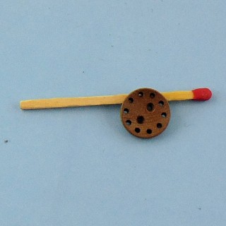Knopf der surpiqué Holz 2 Löcher 1 cm.