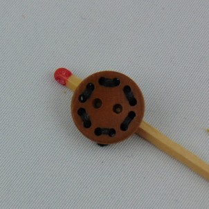 Bouton bois tour de trous avec un fil 2 trous 15 mm.