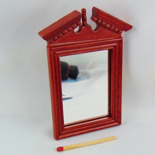 Miroir bois sculpté miniature maison poupée