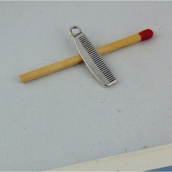 Tiny Comb in metal dollhouse miniature  charms 25 mm