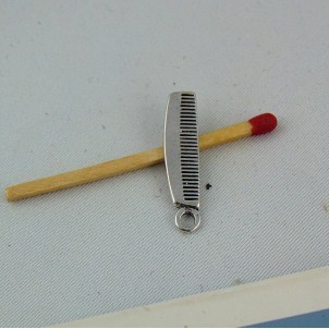 Tiny Comb in metal dollhouse miniature  charms 25 mm