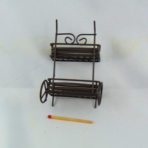 Rust metal pull cart miniature