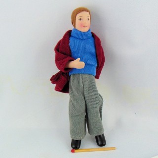 Miniature man father doll 1/12, articuled dolhouse character