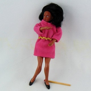 Muñeca miniatura 1/12 mujer negra 14 cm