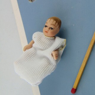 Miniature baby doll 1/12 articuled 5 cms