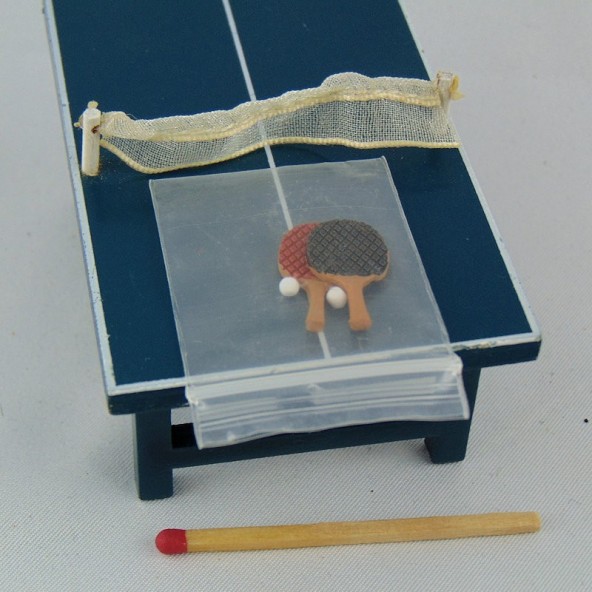 Tafel MiniaturTischtennis Puppenhaus 8 cm.
