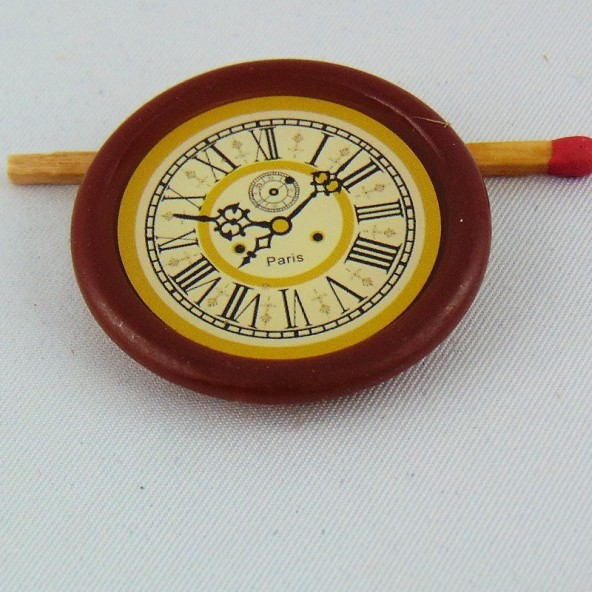 Wall clock miniature for dollhouse kitchen