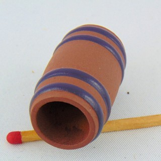 Pot bois couvercle miniature maison poupée bois 2 cm.