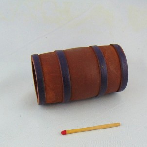 Wooden barrel miniature for doll house,