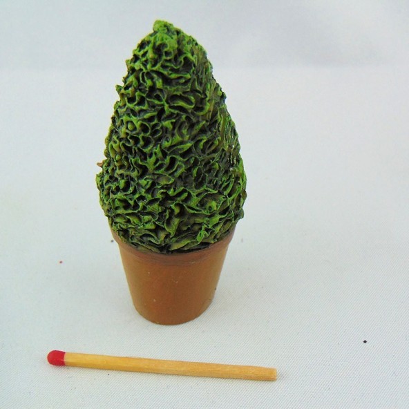 Árbol topiaire miniatura casa muñeca 6 cm,