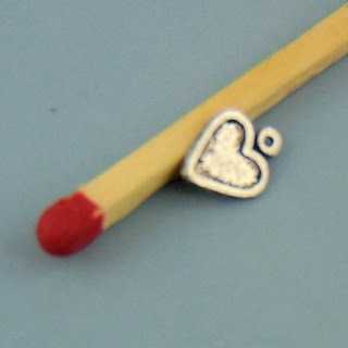 Heart pendant silvery, doll jewel 0,8 cm, 8,5 mm.