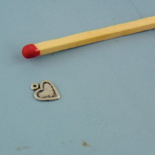 Heart pendant silvery, doll jewel 0,8 cm, 8,5 mm.