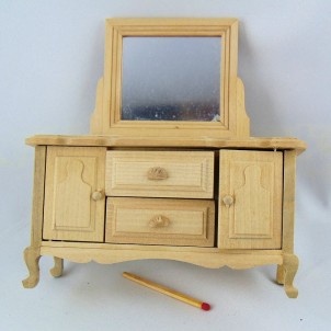C0'moda Peluquera miniatura madera bruta casa muñeca