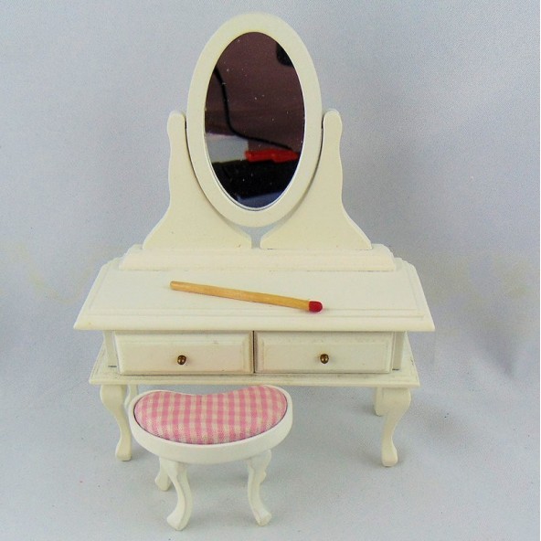 Dresser with mirror, dollhouse bedroom
