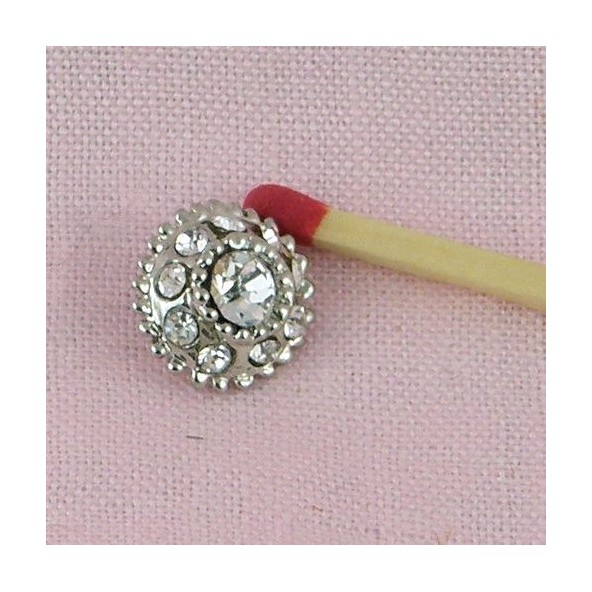 Bouton couture  à strass 11 mm.