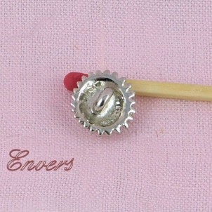 Shank button with rhinestone 10 mms, 1 cm.