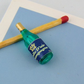 Doll Champagne bottle miniature for doll house 4 cms