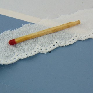 Breit Weiß Baumwolle Stickerei Spitze 1 cm.