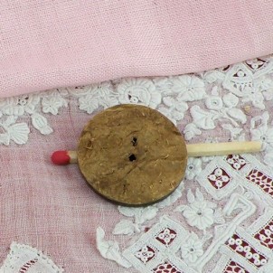 Knopf Holz eingeprägte Kokosnuss ethnische 2 Löcher 2 cm.