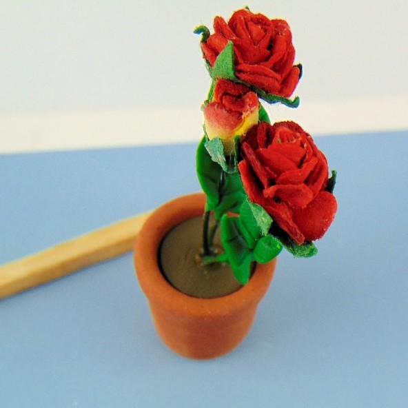 Pot plante tulipe miniature maison poupée 35 mm,