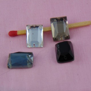 3 stones in glass glass sewing rectangular 14 mm