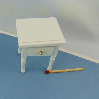 Miniaturtafel von Nacht Kopfende malt Holz 1 Schublade