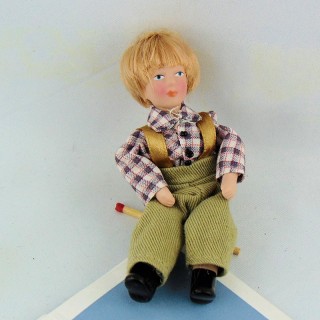 Boy charactere 1/12 for dollhouse 9 cms