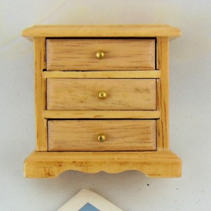 Table de nuit chevet miniature en bois 6 cm