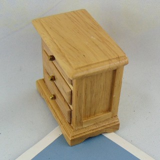 Table de nuit chevet miniature en bois 6 cm
