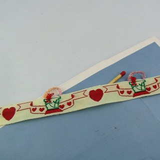 Summer heart Weaved ribbon 17 mms sell by meter