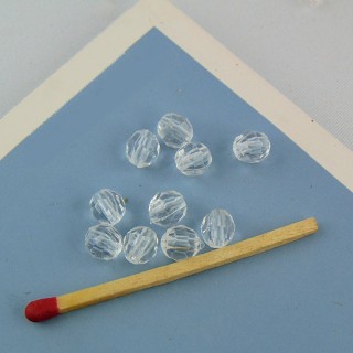 Perle à facettes en plastique 9 mm.