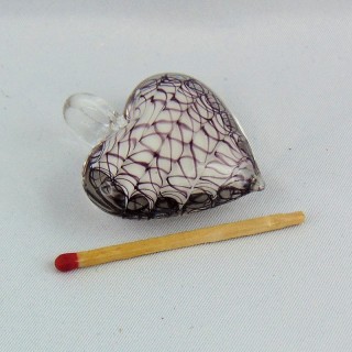 Bouteille miniature coeur en verre fiole coeur