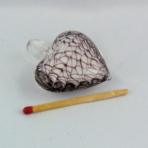 Miniaturflasche Herz in Glas Herzphiole