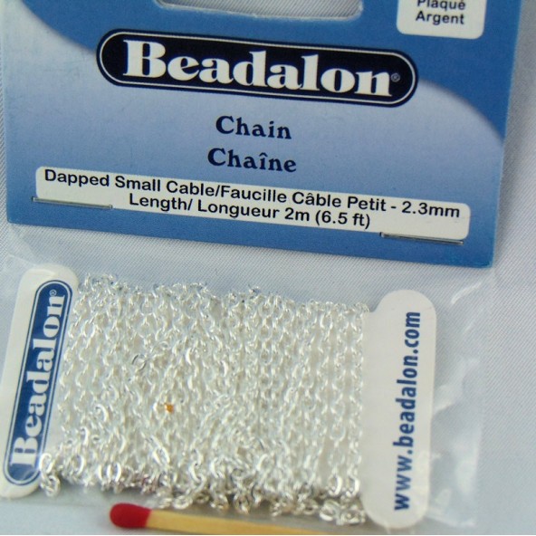 Elongated chain silver plated Beadalon