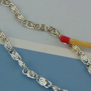 Cadena de joyería de plata enlaces planos 2 m