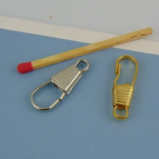 Fermoir épingle métal miniature 2 cm