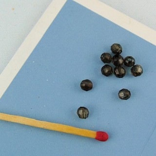 10 Perle toupie à facettes en plastique 4 mm.