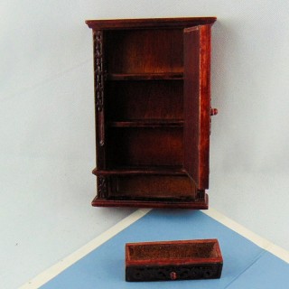 Spiegel skulptiertes Holz Miniaturpuppenhaus