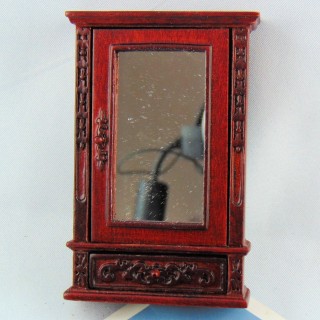 Vitrine miroir bois sculpté miniature maison poupée