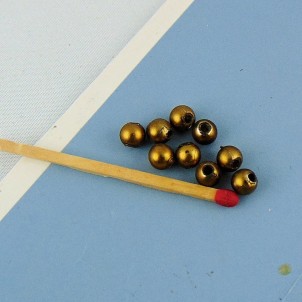 10 4 mm golden round pearls.