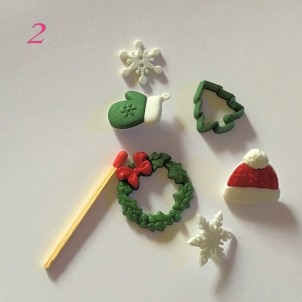 6 Christmas buttons snow advent wreath