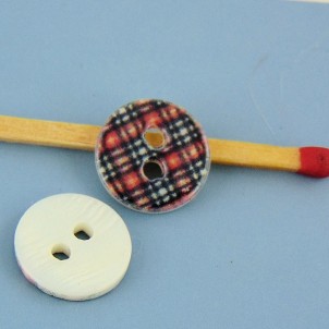 Botón de hadashery estampado escocés 1 cm.