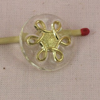 Shank golden button Designer style, 25 mm