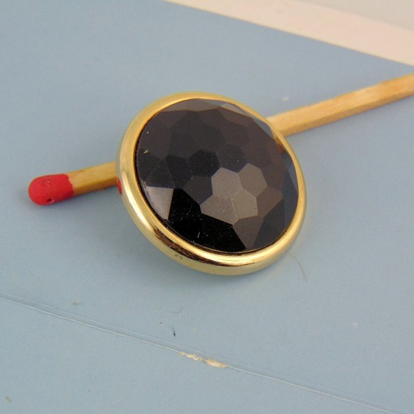 Große schwarzfüßige Haute Couture Knopf - gold 2 cm