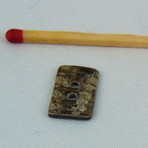 Botones rectangulares en hadodashery 2 agujeros, 6 mm.
