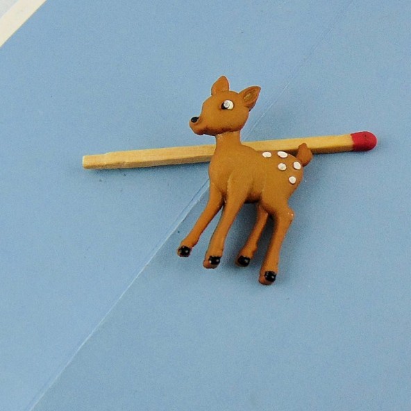 Jungle animal button, zoo daim bambi 25 mm.