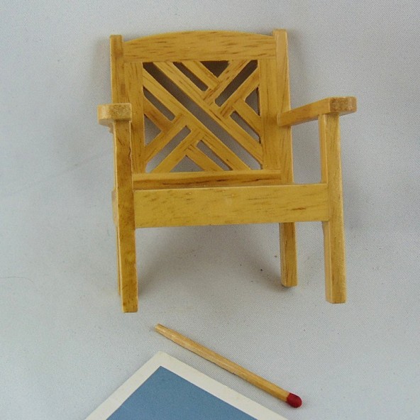 Miniature wooden doll house chair