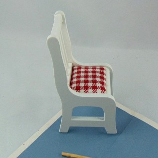 Chaise blanche meuble miniature maison de poupée