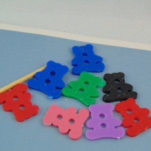  Big sized plastics bears buttons two holes,