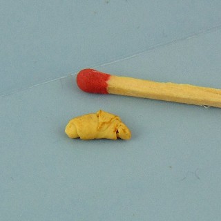 Croissant bollería en miniatura muñeca 1/12 1 cm